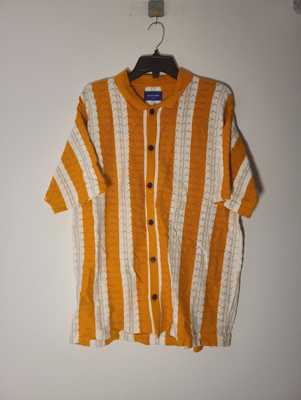 Jack & Jones Knit Button Down Shirt Mens Size Large